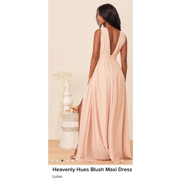 Lulus heavenly hues blush maxi dress- size Large. New w/ tags. Color: blush - Picture 3 of 6